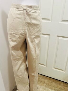 Faconnable Light Beige High-Waist Straight Chinos